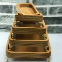 سینی چوبی و ست اجیل خوری