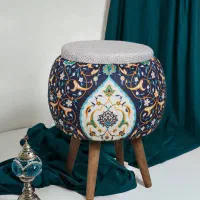 پاف مراکشی گرد چهارپایه چوبی|صندلی و نیمکت|سیرجان, |دیوار