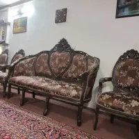 مبل استیل سلطنتی ۷ نفره|مبلمان خانگی و میز عسلی|ابریشم, |دیوار