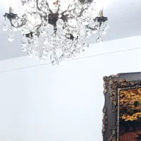 لوستر برنز اصل ۱۲ شاخه همراه ۱۲ لامپ شمعی|لوستر و چراغ آویز|سنقر, |دیوار