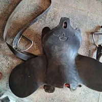 ست کامل زین اسب چرم طبیعی با ساق نو