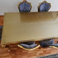 مبل استیل ۹ نفره  با ناهار خوری ۶ نفره بسیار زیبا