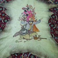 نقاشی مینیاتور لیلی و مجنون روی پوست