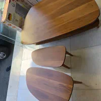 میز وسط مبل به همراه دو عدد عسلی تمام چوب شرکتی|مبلمان خانگی و میز عسلی|مشکین‌دشت, |دیوار