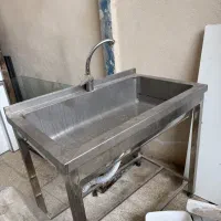 سینک ظرفشویی صنعتی به همراه شیر آب