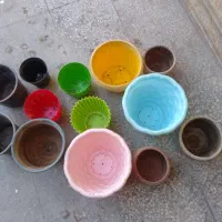 گلدان های تمیز سفالی و پلاستیکی سالم|گل و گیاه طبیعی|گنبد کاووس, |دیوار