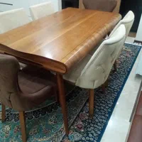 میز نهار خوری 6 نفره روکش چوب گردو
