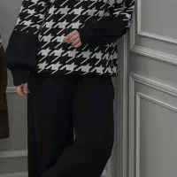 ست بافت و شلوار مشکی