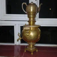 سماور ذغالی زرد 300سال به بالا|کلکسیون اشیاء عتیقه|میاندوآب, |دیوار