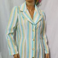 مانتو نخی راه راه یقه انگلیسی|لباس|لنجان, |دیوار