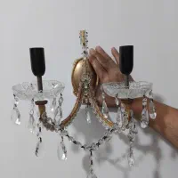 لوستر برنجی دوشاخه