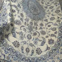 فرش جفت 9متری دستباف ابریشم نایین نفیس