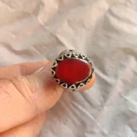 انگشتر  رکاب نقره با سنگ عقیق یمن
