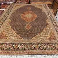 قالی ۶متری تبریز دستباف نقشه ماهی سرمه ای