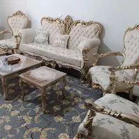 مبلمان سلطنتی 9 نفره همراه جلومبلی و عسلی