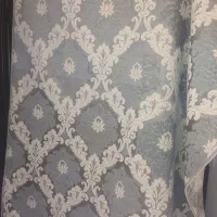 دستک پرده طوسی سفید روشن