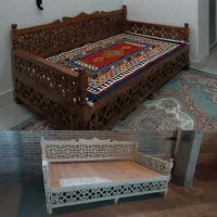 تخت سنتی مبل گره چینی نیمکت چوبی باغ منزل ویلا|مبلمان خانگی و میز عسلی|سبزوار, امیریه|دیوار