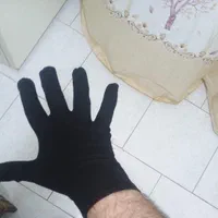 دستکش نخی ضدحساسیت سفیدومشکی