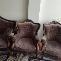 مبل ۹نفره چوب گردو پارچه مخمل