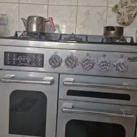 اجاق گاز طرح فر استیل صفحه شیشه