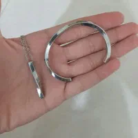 ست دستبند و گردنبند بنگل استیل