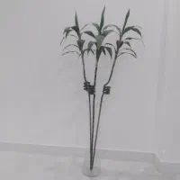 سه عددشاخه بامبوبهمراه گلدان شیشه ای