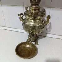 سماور زغالی قلم کاری 2لیترونیم فقط دکوربوده