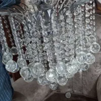 لوستر شش  (۶ لامپ) بزرگ کریستال استیل|لوستر و چراغ آویز|اصفهان, جامی|دیوار