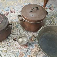دیگ و قبلمه و ماهیتابه مسی