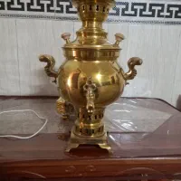 سماور 6 لیتری ذغالی تمام برنج قدیمی