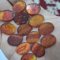 فروش تعداد ۱۴ عدد عقیق خط پشت اینه ای