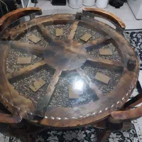 میز نهارخوری ۴نفره لهستانی ومیز عسلی تاشو ۴عدد