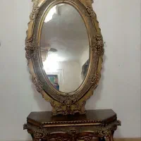 آینه کنسول چوبی ومیز tv بسیار تمیز در حد نو