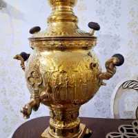 سماور برنجی قلمزنی  ۵ لیتر نوی نو