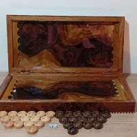 تخته نرد ۲ بازی چوب ریشه گردو کلکسیونی