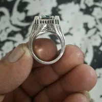 انگشتر الماس روسی زمرد موزینایت
