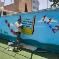 دیوارنویسی،دیوار نویسی،زیباسازی مدارس،طراحی،نقاشی