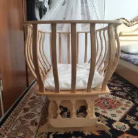 تخت نوزاد کنار مادر / جنس چوب ترک|تخت و صندلی بچه|قزوین, |دیوار
