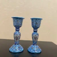 شمعدان مسی میناکاری|صنایع دستی و سایر لوازم تزئینی|اصفهان, کوی امیریه|دیوار