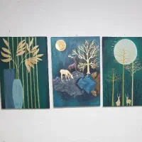 نقاشی رنگ روغن و ورق طلا کار بسیار شیک