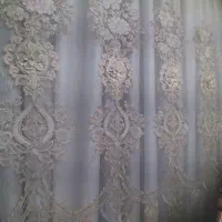 پرده تور خارجی فلت با آستری چین دار