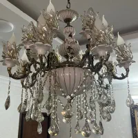 لوستر برنجی و سرامیکی و ۱۶تا لاله