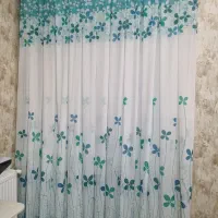 پرده حریر گلدار