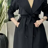 مانتو بارونی بلند روژین