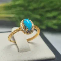 انگشتر نقره زنانه با آبکاری طلا