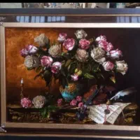 تابلوفرش چله نخ وابریشم|تابلو فرش|نورآباد, |دیوار