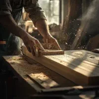 کارگر کارگاه چوب(خانم و آقا)