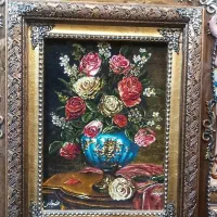 تابلو گل زوفا کد 8 دستبافت ابریشم دار