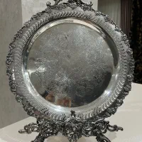 سینی سیلورپلیت آنتیک انگوری مارکدار