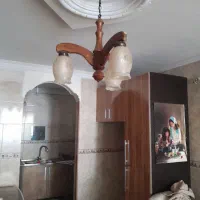 لوستر چوبی سه شاخه